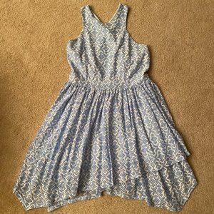 Light Blue Asymmetrical Tea Dress